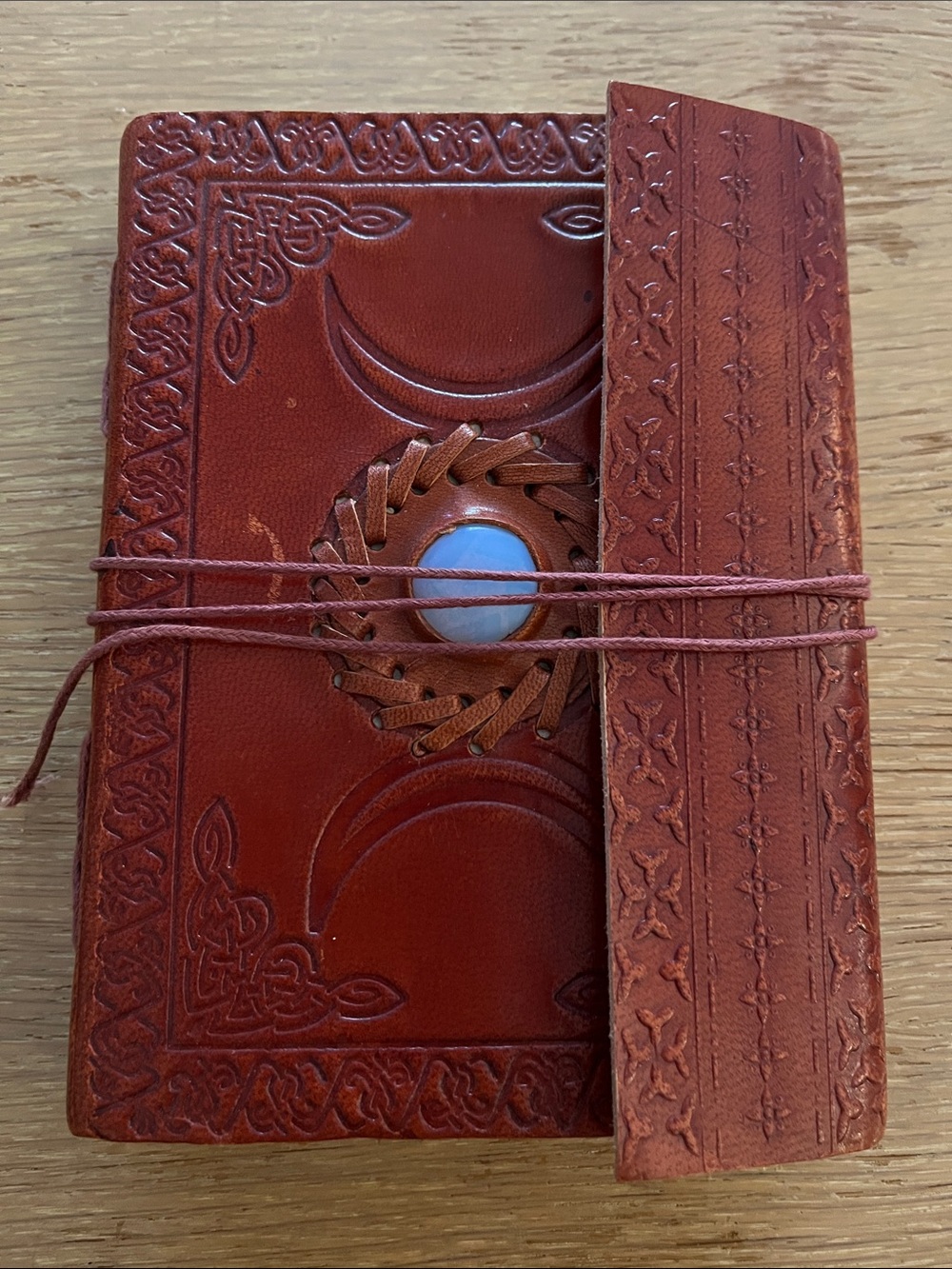 Triple Moon Leather Journal. Non-lined pages.